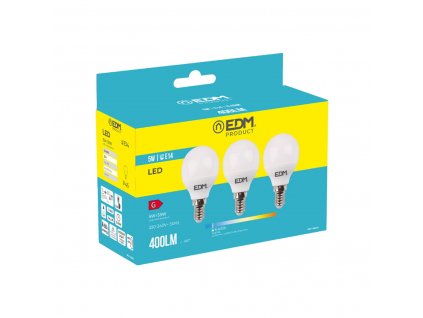LED žiarovka E14 5 W 400 lm G 6400 K EDM (3 ks)