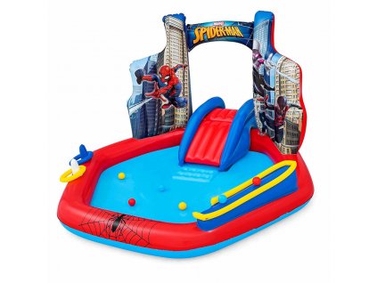 Detský bazénik so šmýkačkou Bestway Spiderman Viacfarebná Modrá (211 x 206 x 127 cm)