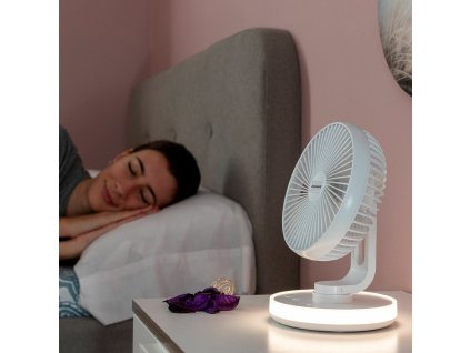 Prenosný dobíjací stolný alebo nástenný ventilátor a LED nočné svetlo 2 v 1 FanLed InnovaGoods 4000 mAh (Ø 6,6'')