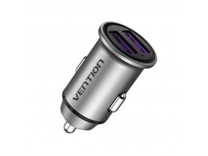 Autonabíjačka Vention FFEH0 2x USB USB 3.2 Quick Charge 3.0 Sivá