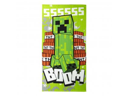 Detská plážová osuška Minecraft BOOM Zelená 100 % polyester (70 x 140 cm)