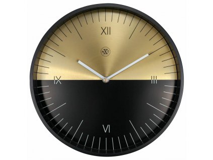 Nástenné hodiny Nextime 7335 Aluminium Čierna Zlatá (30 cm)