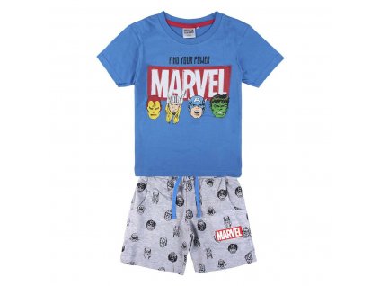 Detský set tričko a kraťasy The Avengers Modrá Sivá