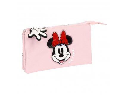 Trojitý peračník Minnie Mouse Me time Taštička Ružová (22 x 12 x 3 cm)