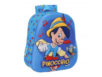Detský batoh 3D Clásicos Disney Pinochio Modrá (27 x 33 x 10 cm)