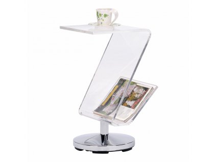 Kávový stolík DKD Home Decor Transparentná Akryl Kov Striebristý (30 x 33 x 55 cm)