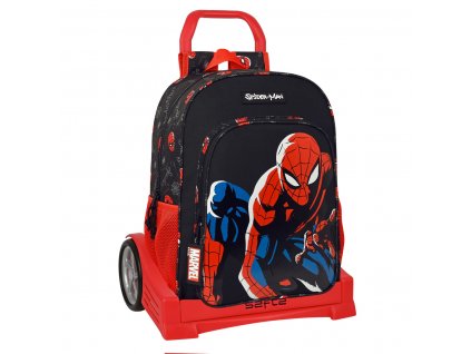 Školská taška na kolieskach Spiderman Hero Čierna (33 x 42 x 14 cm) (85 cm)