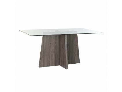 Jedálenský stôl DKD Home Decor Sivá Transparentná MDF Sklo (160 x 90 x 75 cm)