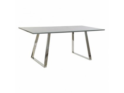 Jedálenský stôl DKD Home Decor Sklo Oceľ Tmavo-sivá (180 x 90 x 76 cm)