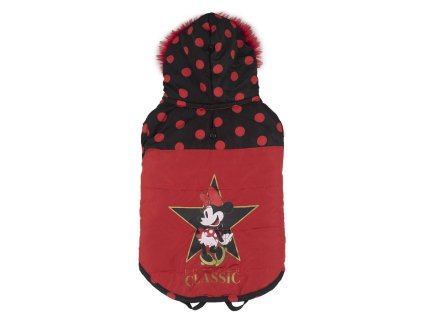 Prešívaný kabát pre psa Minnie Mouse Polyester Čierna Červená (Veľkosť L)