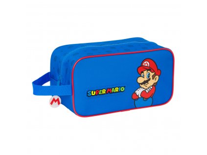 Detská cestovná taška na topánky Super Mario Play Modrá Červená (29 x 15 x 14 cm)
