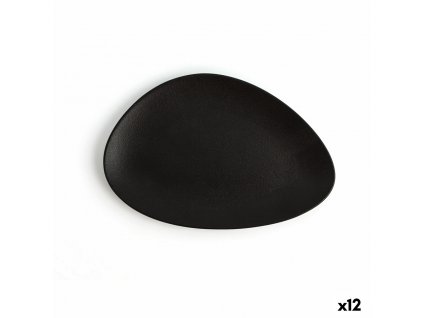 Sada dezertných tanierov Ariane Antracita Trojuholníkové Keramický Čierna Ø 21 cm (12 kusov)