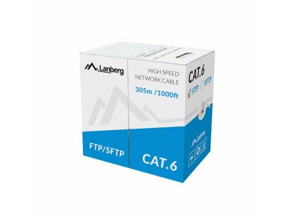 Kábel Ethernet LAN Lanberg FTP SFTP CAT.6 LCF6-11CU-0305-S Sivá 305 m