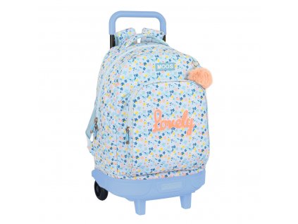 Školská taška na kolieskach Moos Lovely Svetlo modrá (33 x 45 x 22 cm)