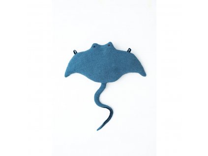 Plyšová hračka pre deti Crochetts OCÉANO Raja obrovská Tmavo modrá (67 x 77 x 11 cm)