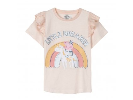 Detské tričko s krátkym rukávom Peppa Pig Little Dreamer 100% bavlna Svetlo ružová