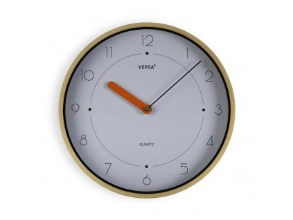 Nástenné hodiny Versa Plast Kremeň Biela Gaštanová (30 x 30 x 4 cm)