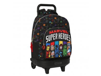 Školská taška na kolieskach The Avengers Super heroes Čierna (33 x 45 x 22 cm)