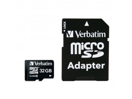 Pamäťová karta Micro SDHC s SD adaptérom Verbatim 44083 (32 GB)