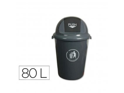 Odpadkový kôš Q-Connect KF04237 Plast Okrúhly Sivá (Ø 45 cm) (80 l)