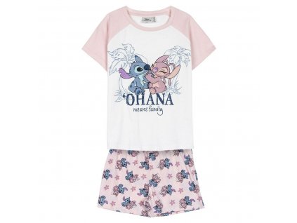Detské pyžamo Stitch Ohana Bavlna Ružová