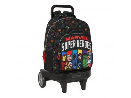 Školská taška na kolieskach The Avengers Super heroes Čierna (33 x 45 x 22 cm) (22 l)