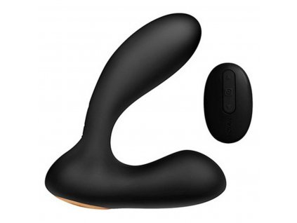 Čierny silikónový strojček na masáž prostaty Vick Powerful Plug Svakom