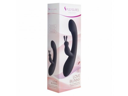 Vibrátor v tvare králika S Pleasures Čierna (18,7 x 3,5 cm)