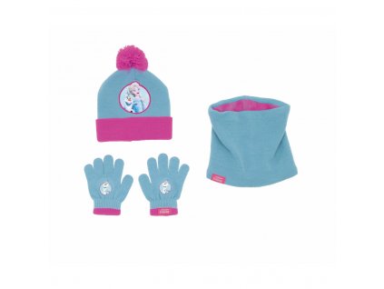 Detská čiapka, rukavice a nákrčník Frozen Memories Modrá (48-51 cm)