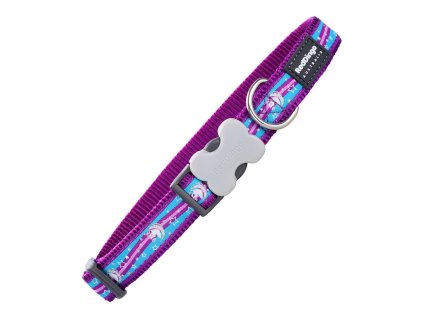 Psí obojok Red Dingo Style Purpurová Jednorožec (2,5 x 41-63 cm)