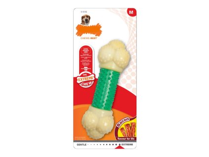 Hryzadlo pre psa Dog teether Nylabone Extreme Chew Double Action Bacon Mätová 2 v 1 Guma Veľkosť XL Nylón