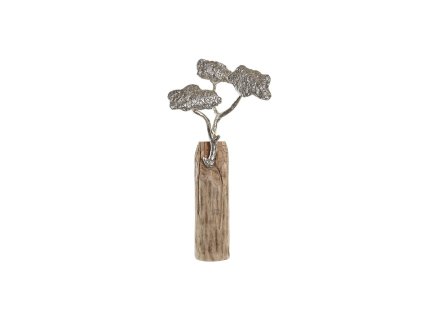 Dekorácia na stôl DKD Home Decor Kmeň Striebristý Strom Gaštanová Aluminium Koloniálny štýl Mangové drevo (26 x 11 x 51 cm)