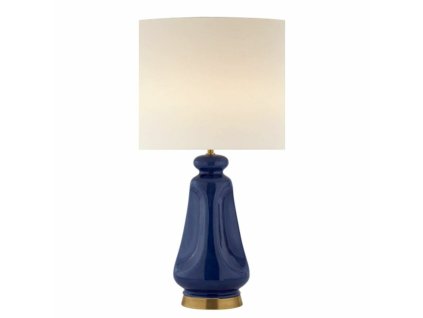 Stolná lampa DKD Home Decor Moderný Polyester Porcelán Béžová Námornícka modrá (35 x 64 x 35 cm)