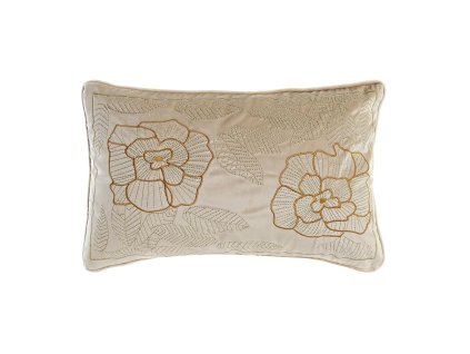 Vankúšik DKD Home Decor Zlatá Polyester Kvety (50 x 10 x 30 cm)