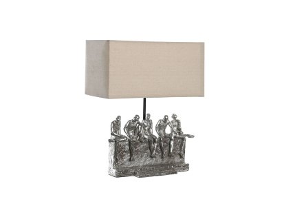 Stolná lampa DKD Home Decor 36 x 21,5 x 43 cm Striebristý Béžová Kov Živica 220 V 50 W