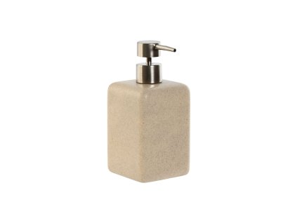 Dávkovač mydla Home ESPRIT Krémová Striebristý Živica Polyetylén (8 x 8 x 18 cm)