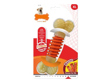 Žuvačka pre psa s chuťou slaniny Nylabone Extreme Chew Pro Action Nylon Extra odolná (Veľkosť L)