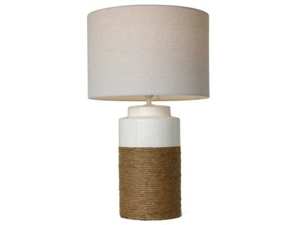 Stolná lampa Home ESPRIT Biela Ľan Keramický (38 x 38 x 61,5 cm)