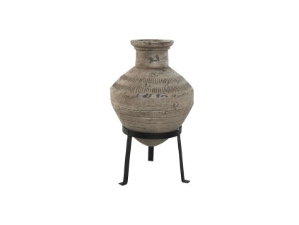 Váza Home ESPRIT Čierna Béžová Kov Magnézium 28 x 28 x 47 cm