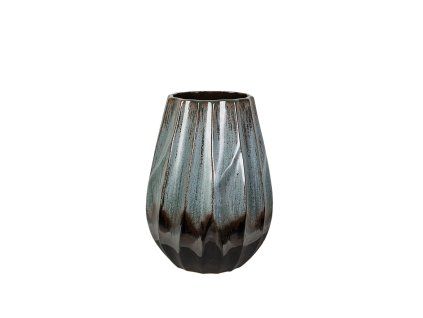 Váza Romimex Modrá Čierna Keramický