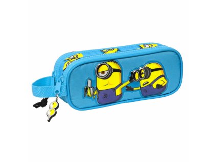 Dvojitý peračník s pútkom Minions Minionstatic Modrá (21 x 8 x 6 cm)