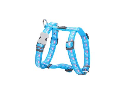 Postroj pre psa Red Dingo STYLE FLAMINGO 45-66 cm Tyrkysový 36-59 cm