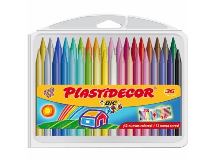 Voskovky Plastidecor Viacfarebná 12 nových farieb (36 ks)