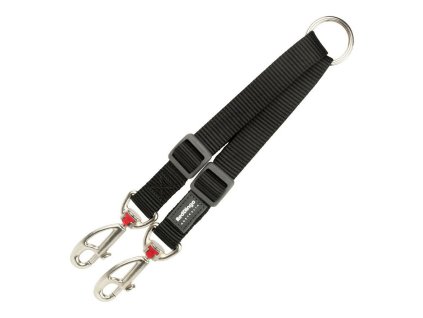 Spojka na vodítko pre 2 psy Red Dingo Čierna (2 x 25-34 cm)