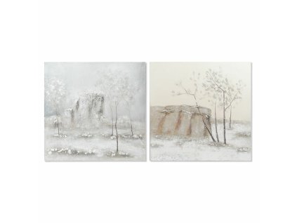 Maľba DKD Home Decor Plátno Stromy (2 ks) (100 x 3.8 x 100 cm)