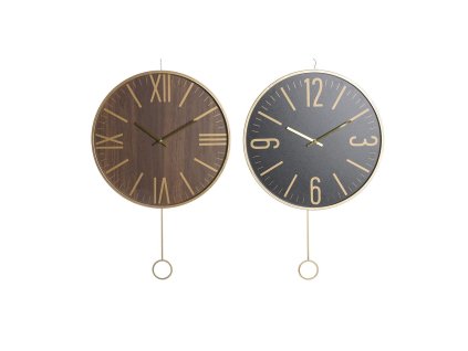 Nástenné hodiny DKD Home Decor Čierna MDF Železo (40 x 4 x 40 cm) 2 ks
