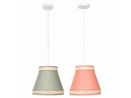 Stropné svetlo DKD Home Decor Prírodná Oranžová Polyester zelená Ratan (28 x 28 x 28 cm) (2 kusov)