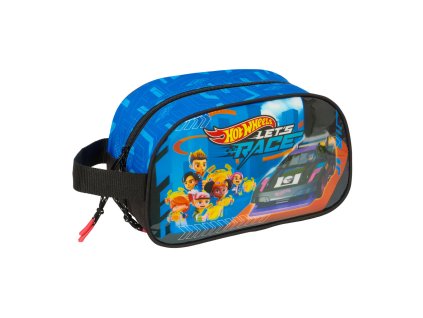 Detská kozmetická taška s pútkom Hot Wheels Let's race Modrá Čierna (26 x 15 x 12 cm)