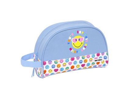 Detská kozmetická taštička s pútkom Smiley Joyful Viacfarebná Svetlo modrá (28 x 18 x 10 cm)