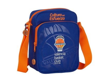 Taška cez Rameno Valencia Basket Modrá Oranžová (16 x 22 x 6 cm)